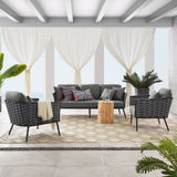 Stance 3 Piece Outdoor Patio Aluminum Sectional Sofa Set
