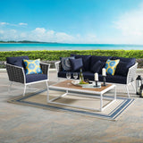 Stance 3 Piece Outdoor Patio Aluminum Sectional Sofa Set