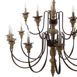 Nobility Pendant Light Ceiling Candelabra Chandelier - French Vintage & Carved Wood Statement