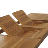 Marina 11 Piece Outdoor Patio Teak Dining Set - Contemporary Coastal & Weather-Resistant