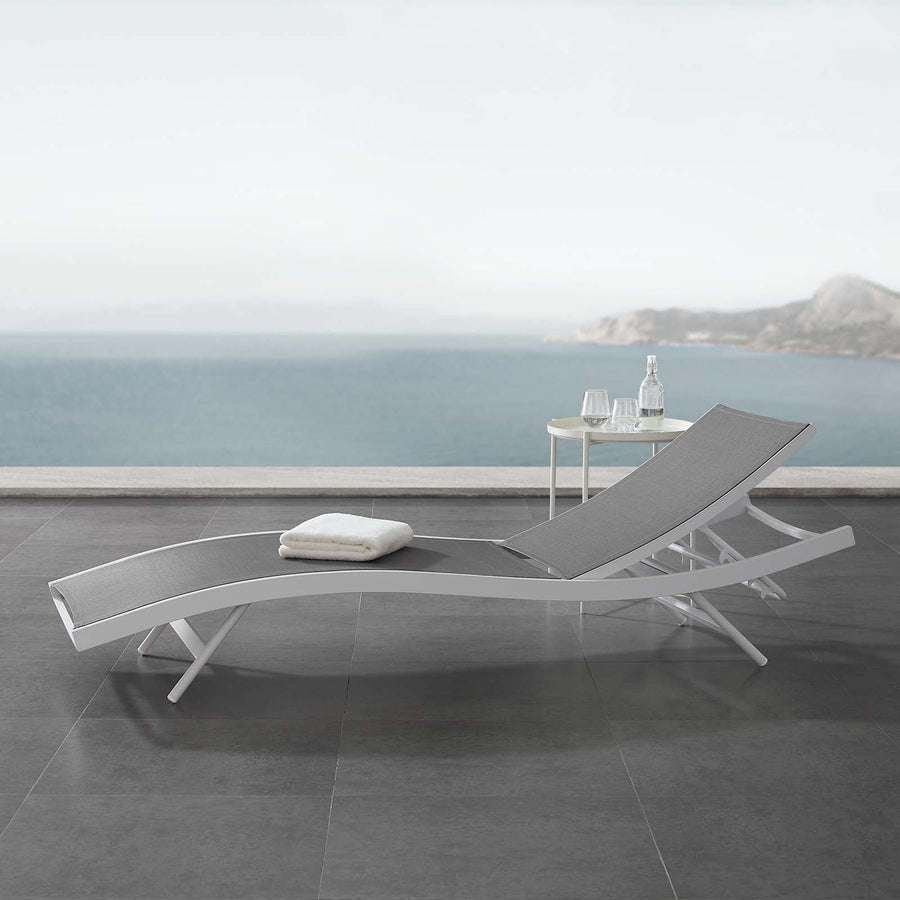 Glimpse Outdoor Patio Mesh Chaise Lounge Chair - Modern Minimalist & Weather-Resistant