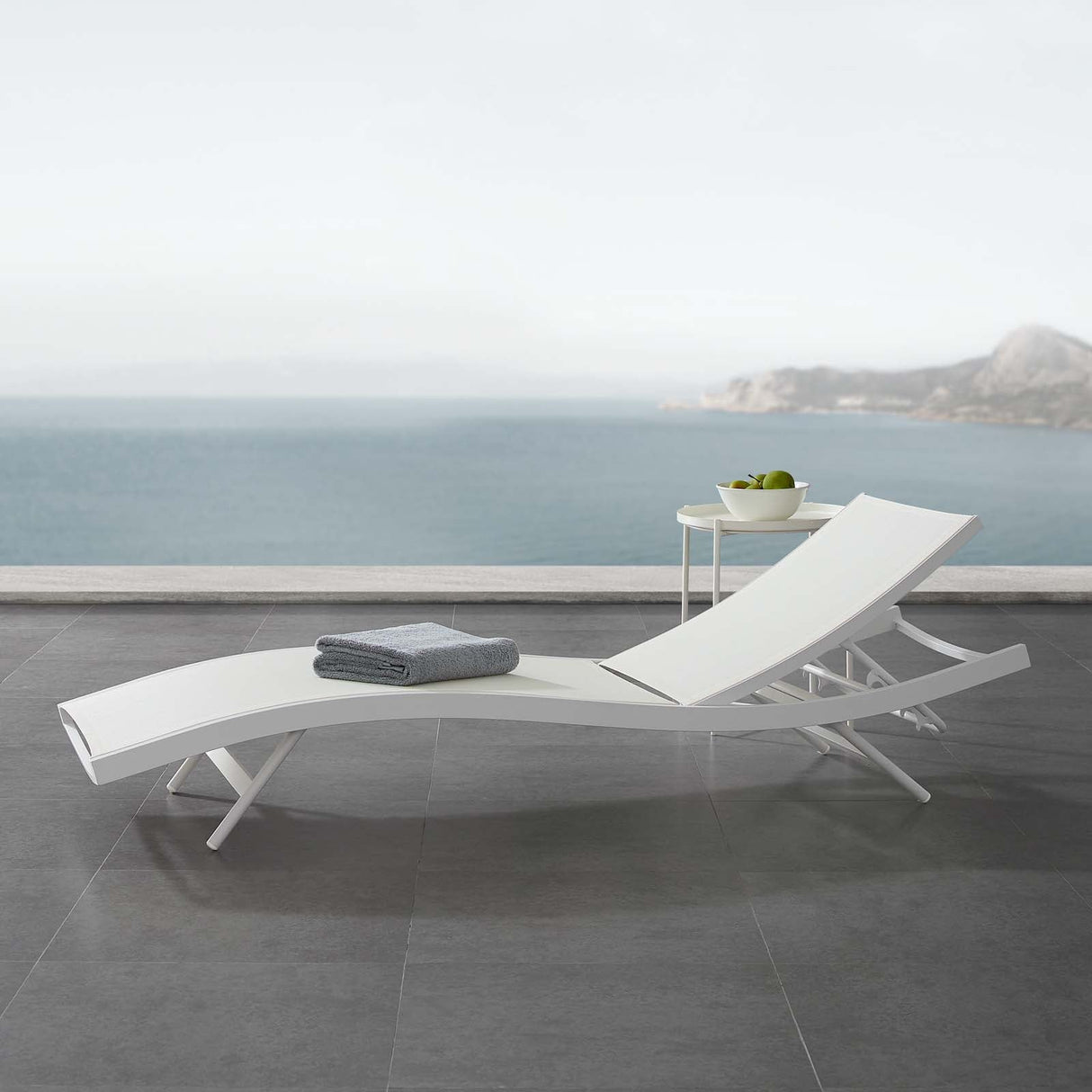 Glimpse Outdoor Patio Mesh Chaise Lounge Chair - Modern Minimalist & Weather-Resistant