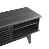 Render 70-Inch Entertainment Center TV Stand - Mid-Century Modern & Slatted Door Storage