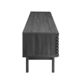 Render 70-Inch Entertainment Center TV Stand - Mid-Century Modern & Slatted Door Storage
