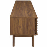 Render 70-Inch Entertainment Center TV Stand - Mid-Century Modern & Slatted Door Storage