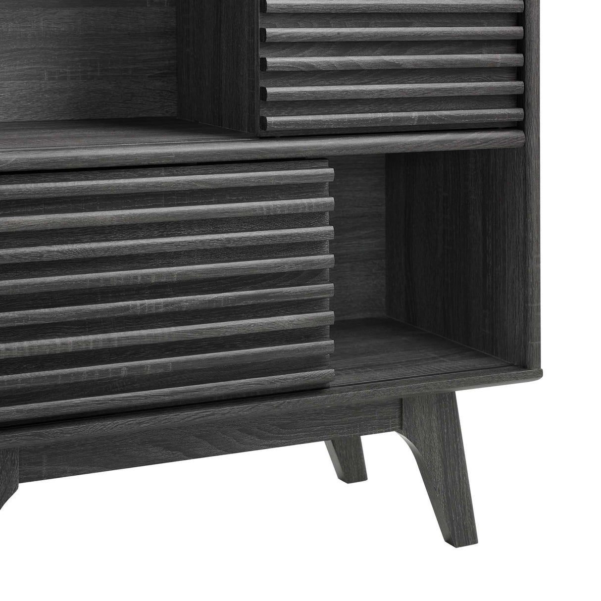 Render Three-Tier Display Storage Cabinet Stand - Mid-Century Modern & Versatile Living Room Storage