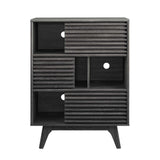 Render Three-Tier Display Storage Cabinet Stand - Mid-Century Modern & Versatile Living Room Storage