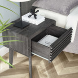 Render End Table - Mid-Century Modern Side Table with Storage Drawer