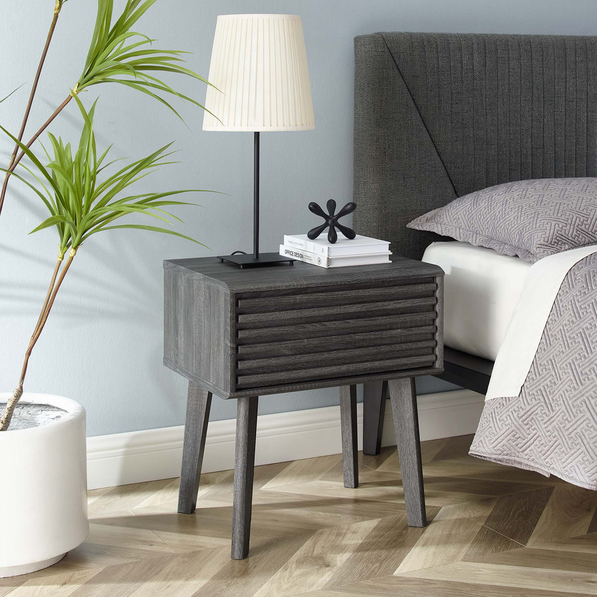 Render End Table - Mid-Century Modern Side Table with Storage Drawer