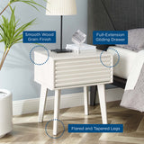 Render End Table - Mid-Century Modern Side Table with Storage Drawer