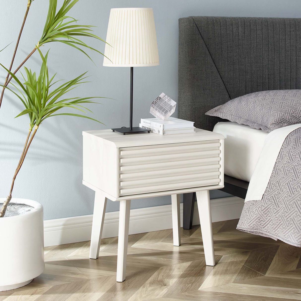 Render End Table - Mid-Century Modern Side Table with Storage Drawer