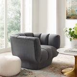 Entertain Vertical Channel Tufted Performance Velvet Armchair - Mid-Century Modern & Stain-Resistant
