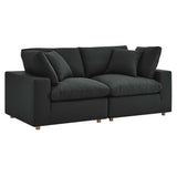 Commix Down Filled Overstuffed 2 Piece Sectional Sofa Set - Modern Cloud Aesthetic & Deep Seating Comfort