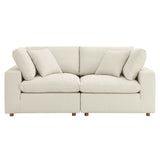 Commix Down Filled Overstuffed 2 Piece Sectional Sofa Set - Modern Cloud Aesthetic & Deep Seating Comfort