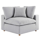 Commix Down Filled Overstuffed 2 Piece Sectional Sofa Set - Modern Cloud Aesthetic & Deep Seating Comfort