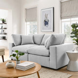 Commix Down Filled Overstuffed 2 Piece Sectional Sofa Set - Modern Cloud Aesthetic & Deep Seating Comfort