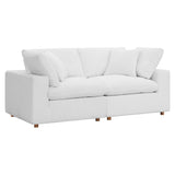 Commix Down Filled Overstuffed 2 Piece Sectional Sofa Set - Modern Cloud Aesthetic & Deep Seating Comfort