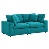 Commix Down Filled Overstuffed 2 Piece Sectional Sofa Set - Modern Cloud Aesthetic & Deep Seating Comfort