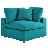 Commix Down Filled Overstuffed 2 Piece Sectional Sofa Set - Modern Cloud Aesthetic & Deep Seating Comfort