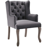 Realm French Vintage Dining Performance Velvet Armchair - Antique Wingback & Stain-Resistant