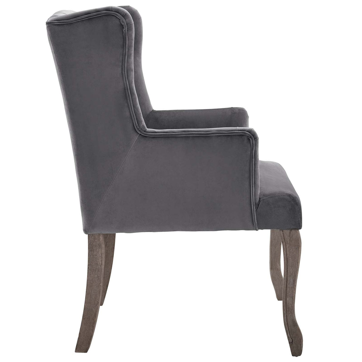 Realm French Vintage Dining Performance Velvet Armchair - Antique Wingback & Stain-Resistant