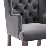 Realm French Vintage Dining Performance Velvet Armchair - Antique Wingback & Stain-Resistant