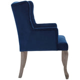 Realm French Vintage Dining Performance Velvet Armchair - Antique Wingback & Stain-Resistant