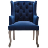 Realm French Vintage Dining Performance Velvet Armchair - Antique Wingback & Stain-Resistant