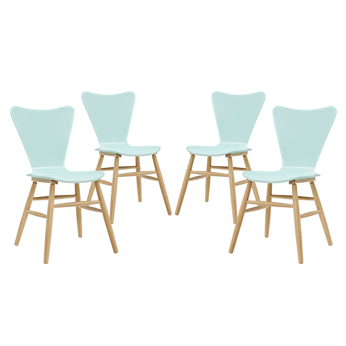 Cascade Dining Chair Set of 4 - Mid-Century Modern Bentwood & Minimalist Seating