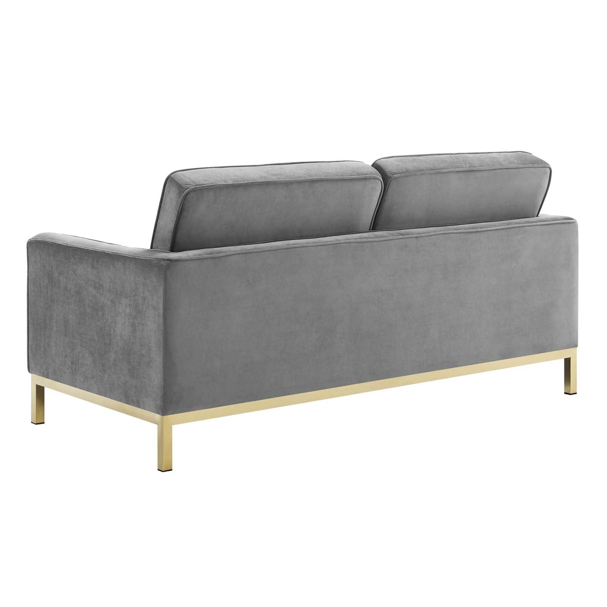 Loft Gold Stainless Steel Leg Performance Velvet Loveseat - Retro-Modern & Stain-Resistant Lounge Seating