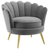 Admire Scalloped Edge Performance Velvet Accent Armchair - Glam Deco & Stain-Resistant
