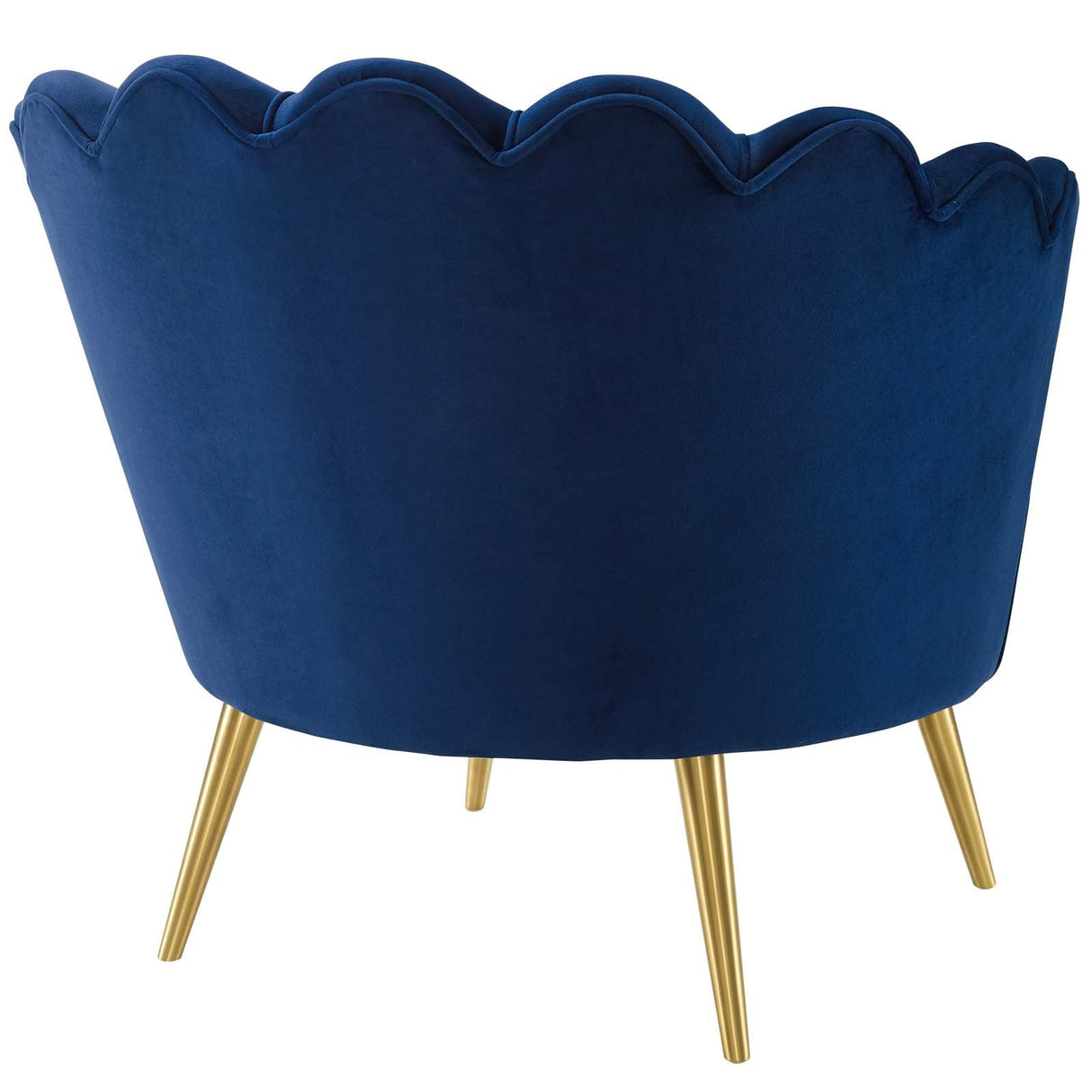 Admire Scalloped Edge Performance Velvet Accent Armchair - Glam Deco & Stain-Resistant