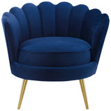 Admire Scalloped Edge Performance Velvet Accent Armchair - Glam Deco & Stain-Resistant