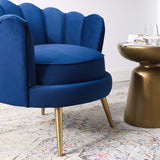 Admire Scalloped Edge Performance Velvet Accent Armchair - Glam Deco & Stain-Resistant