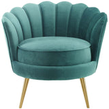 Admire Scalloped Edge Performance Velvet Accent Armchair - Glam Deco & Stain-Resistant