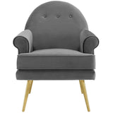 Revive Tufted Button Accent Performance Velvet Armchair - Mid-Century Modern & Stain-Resistant