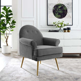 Revive Tufted Button Accent Performance Velvet Armchair - Mid-Century Modern & Stain-Resistant