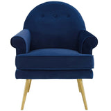 Revive Tufted Button Accent Performance Velvet Armchair - Mid-Century Modern & Stain-Resistant