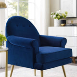 Revive Tufted Button Accent Performance Velvet Armchair - Mid-Century Modern & Stain-Resistant