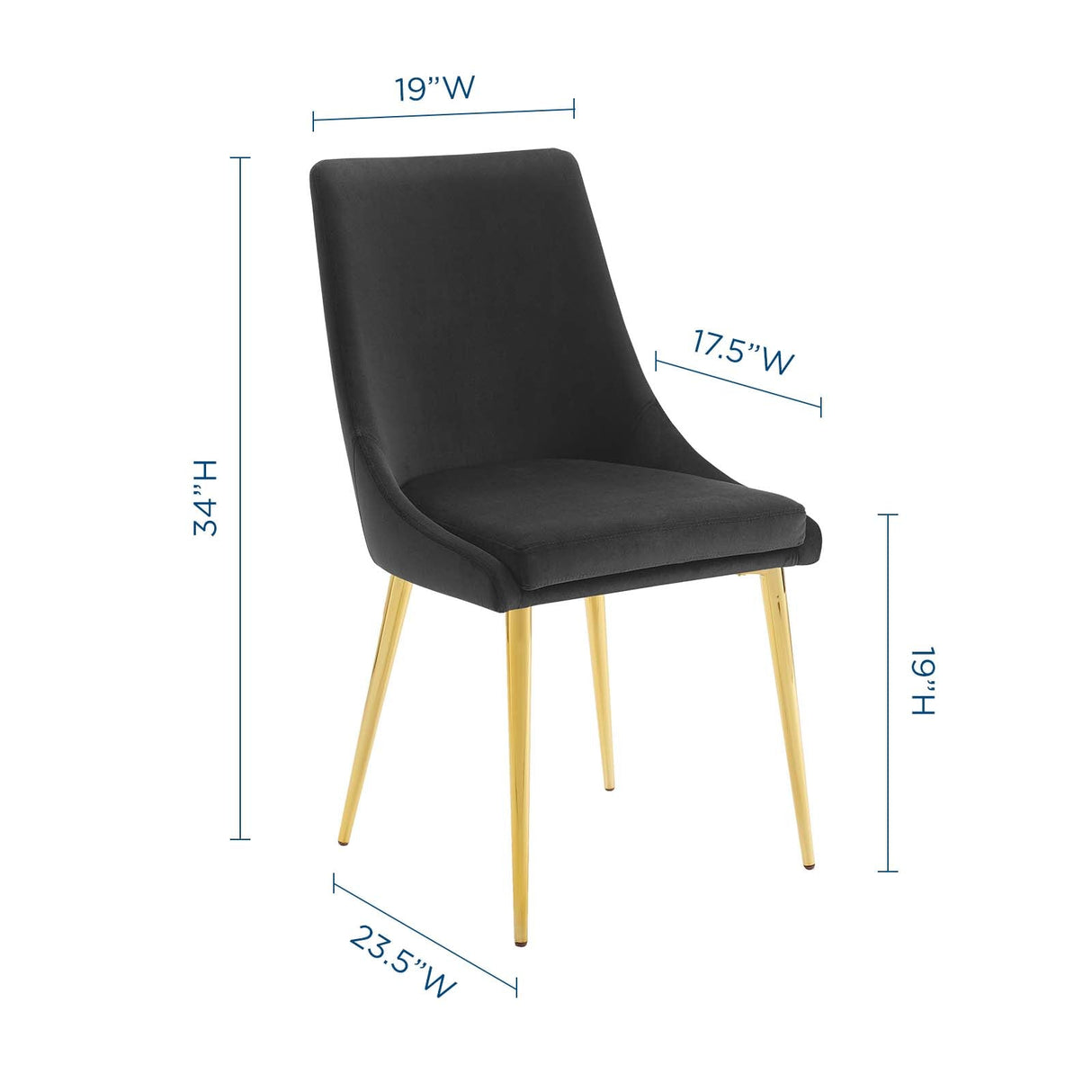 Viscount Modern Accent Performance Velvet Dining Chair - Vintage Glam & Stain-Resistant