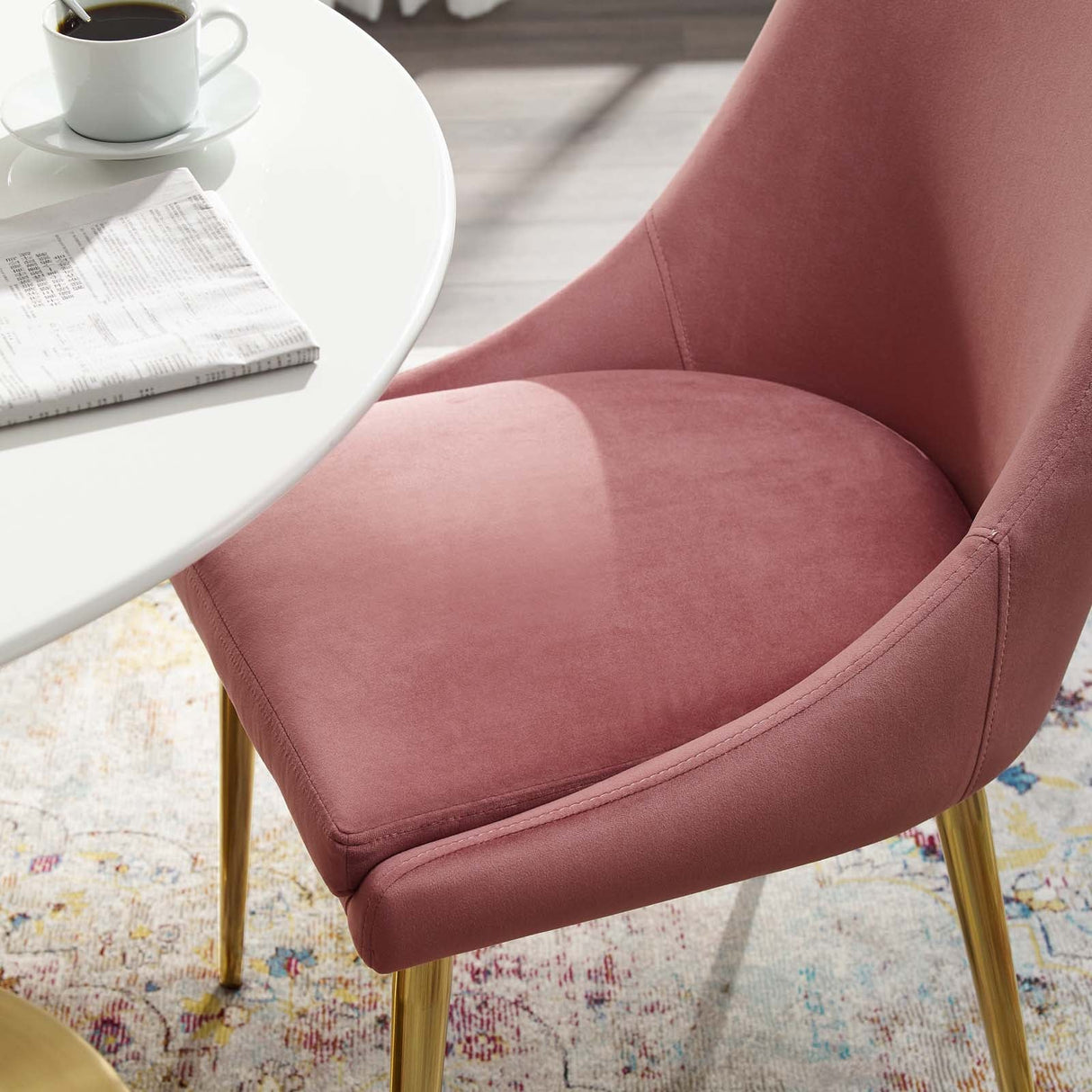 Viscount Modern Accent Performance Velvet Dining Chair - Vintage Glam & Stain-Resistant