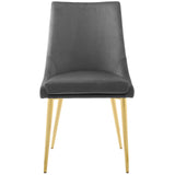 Viscount Modern Accent Performance Velvet Dining Chair - Vintage Glam & Stain-Resistant