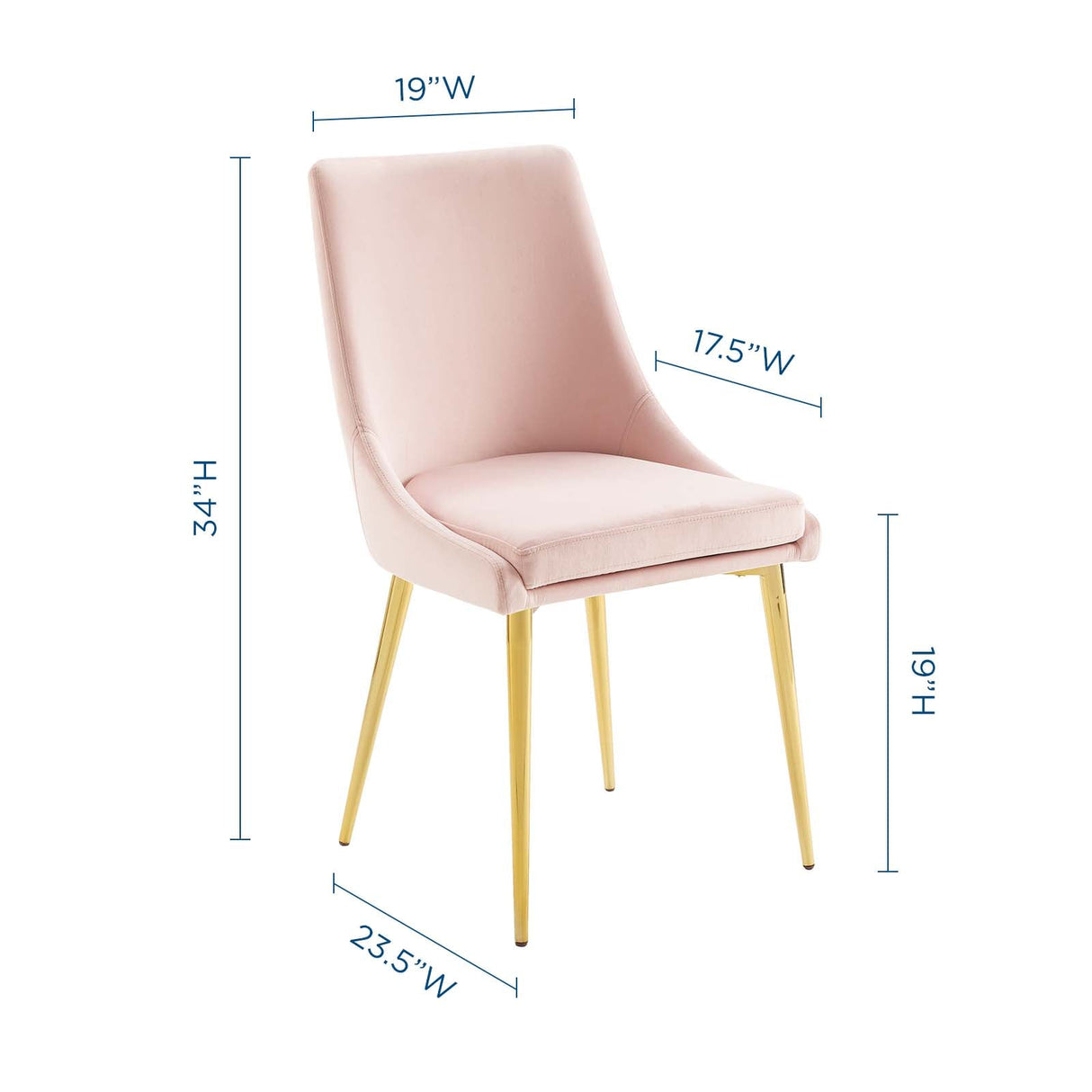 Viscount Modern Accent Performance Velvet Dining Chair - Vintage Glam & Stain-Resistant