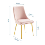 Viscount Modern Accent Performance Velvet Dining Chair - Vintage Glam & Stain-Resistant