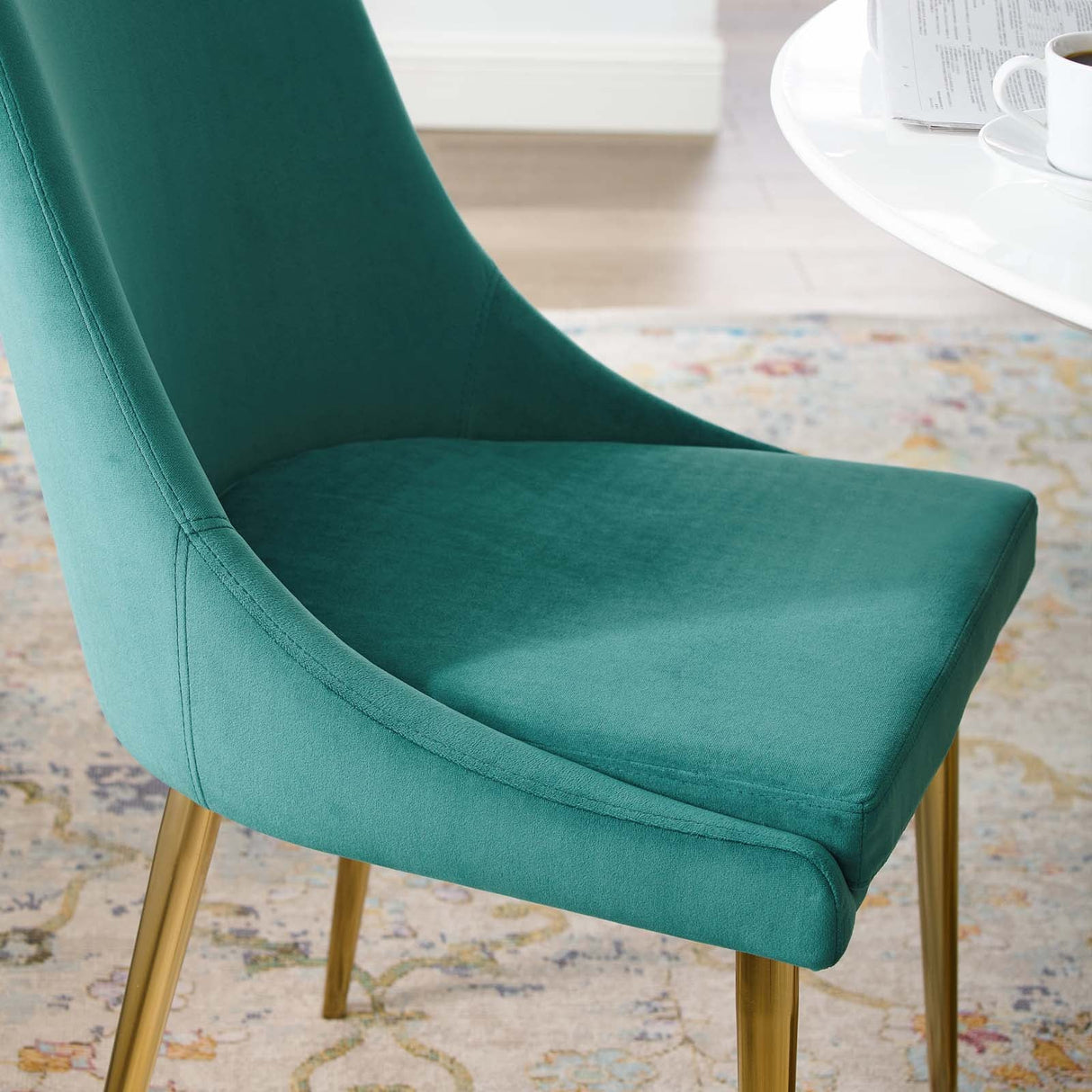 Viscount Modern Accent Performance Velvet Dining Chair - Vintage Glam & Stain-Resistant