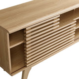 Render 71" Media Console TV Stand - Mid-Century Modern & Slatted Sliding Doors
