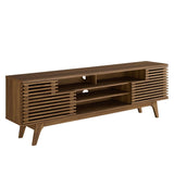 Render 71" Media Console TV Stand - Mid-Century Modern & Slatted Sliding Doors