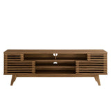 Render 71" Media Console TV Stand - Mid-Century Modern & Slatted Sliding Doors
