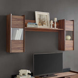 Visionary Wall Mounted Shelves - Mid-Century Modern & Walnut Grain Floating Storage