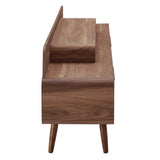 Omnistand 74 Inch Entertainment Center TV Stand - Mid-Century Modern & Walnut Grain